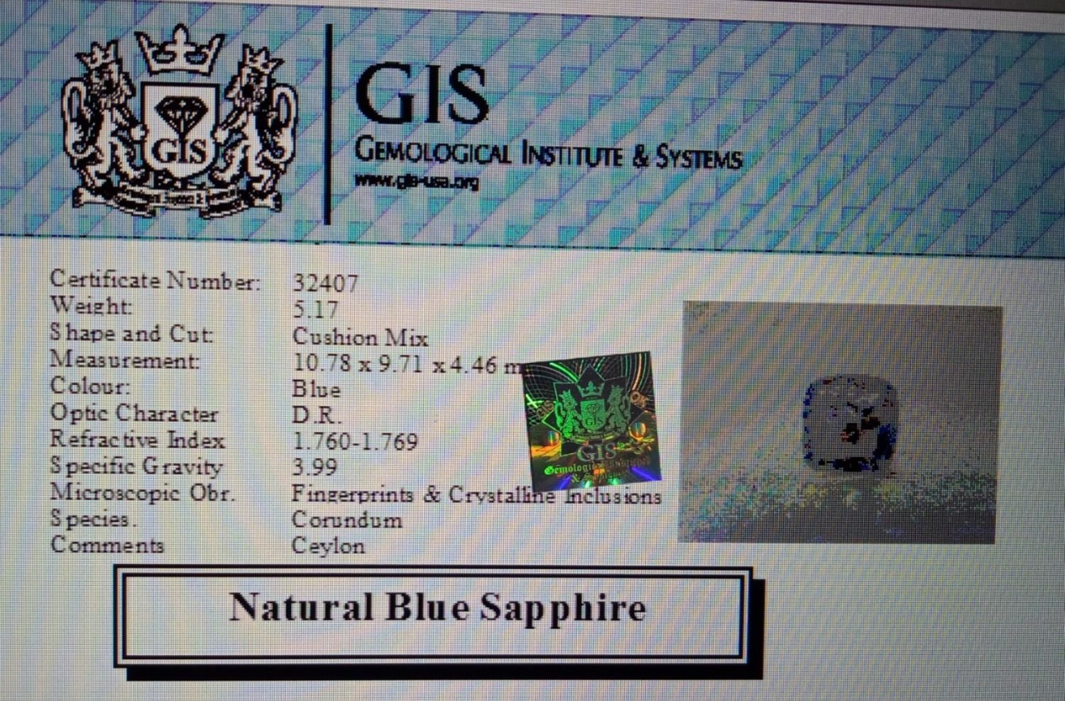 BSP223 4 1 Blue Sapphire 5.17 Ct.