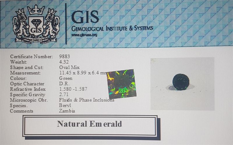 EMR6906 4 Emerald 4.32 Ct.