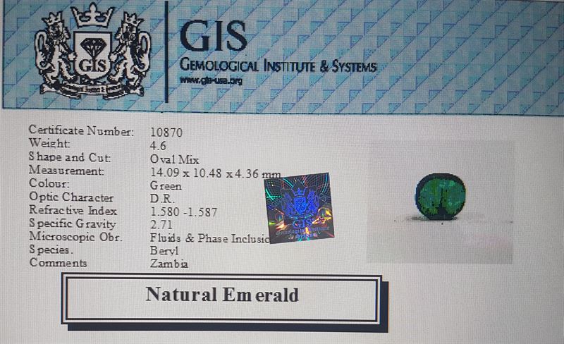 EMR7009 4 Emerald 4.6 Ct.