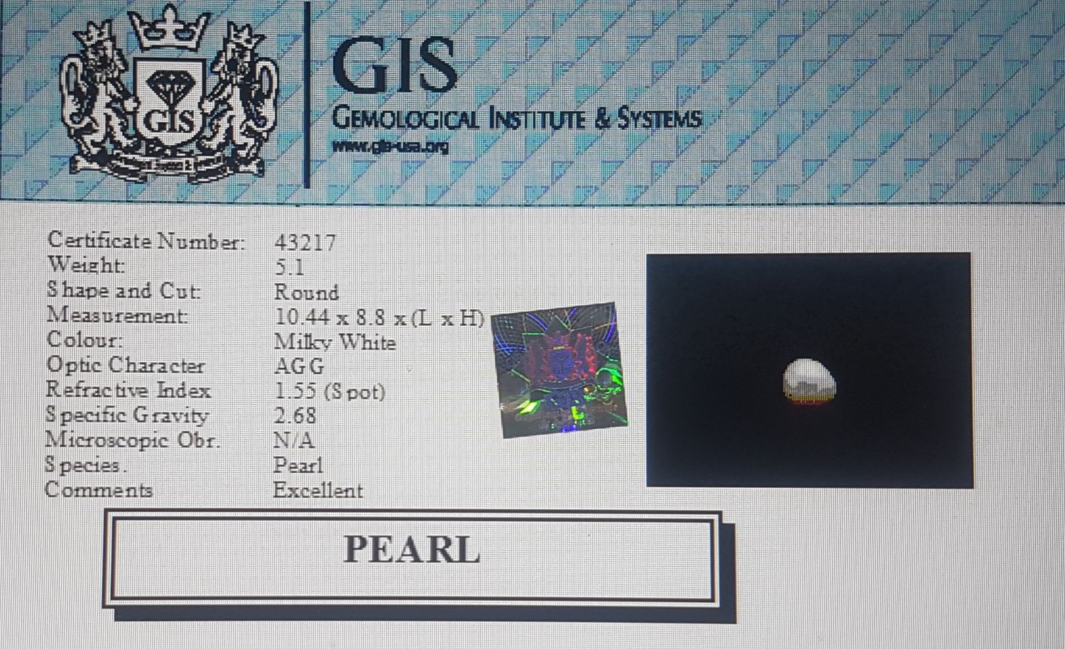 Pearl 5.1 Ct.p