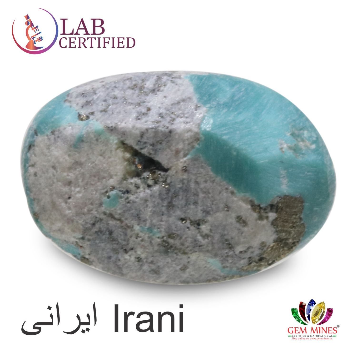 TUR374 2 1 1 Turquoise (Irani) 7.33 Ct.