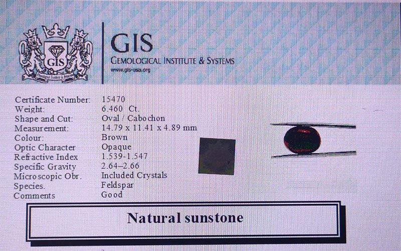 Sunstone 6.46 Ct.