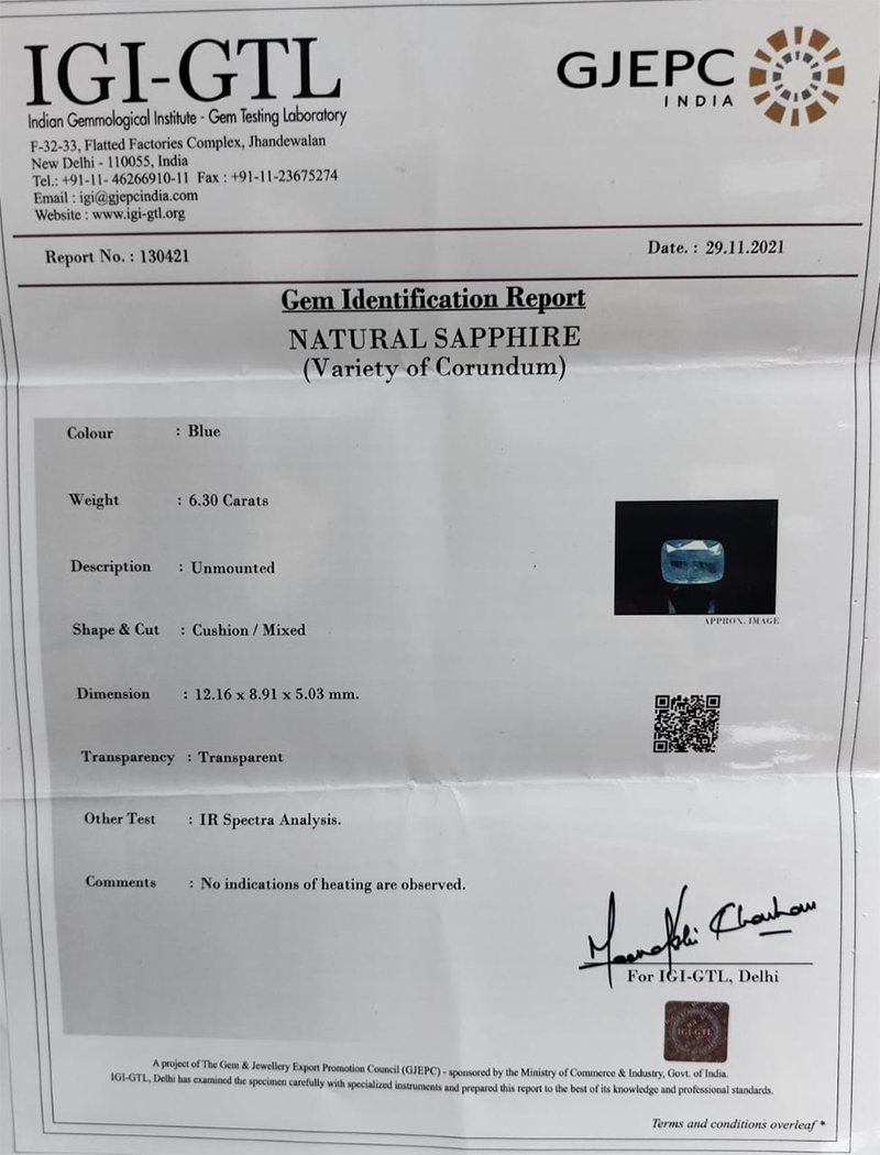 BSP8608 4 BLUE SAPPHIRE 6.3 Ct.
