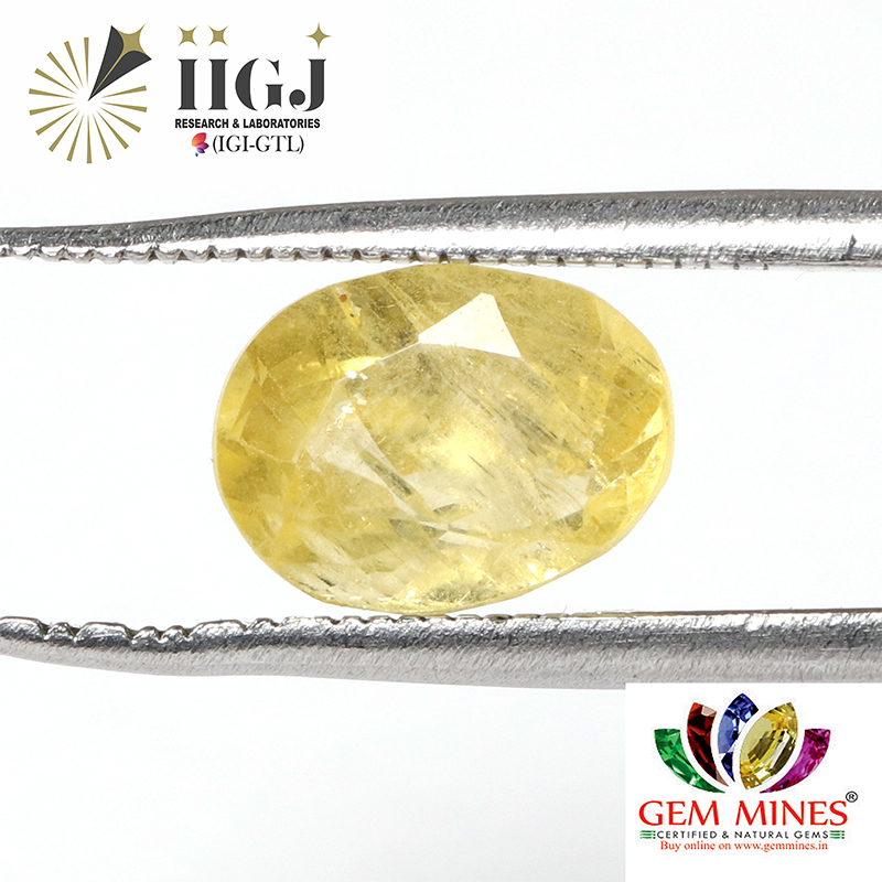 Igi gtl certified hot sale yellow sapphire