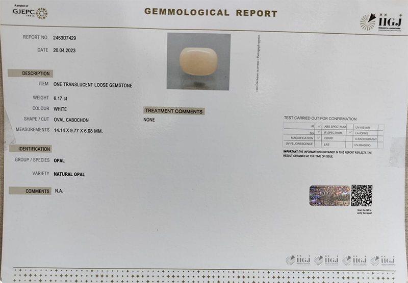 OPAL 6.17 Ct. 4 OPL6878 4 OPAL 6.17 Ct.