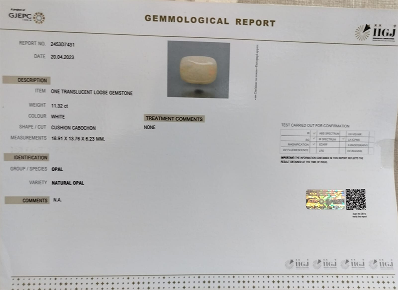 OPL6880 4 OPAL 11.32 Ct.