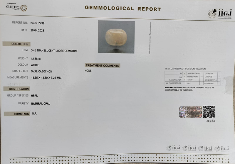 OPL6881 4 OPAL 12.38 Ct.