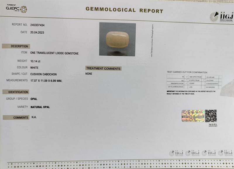 OPL6883 4 OPAL 10.14 Ct.