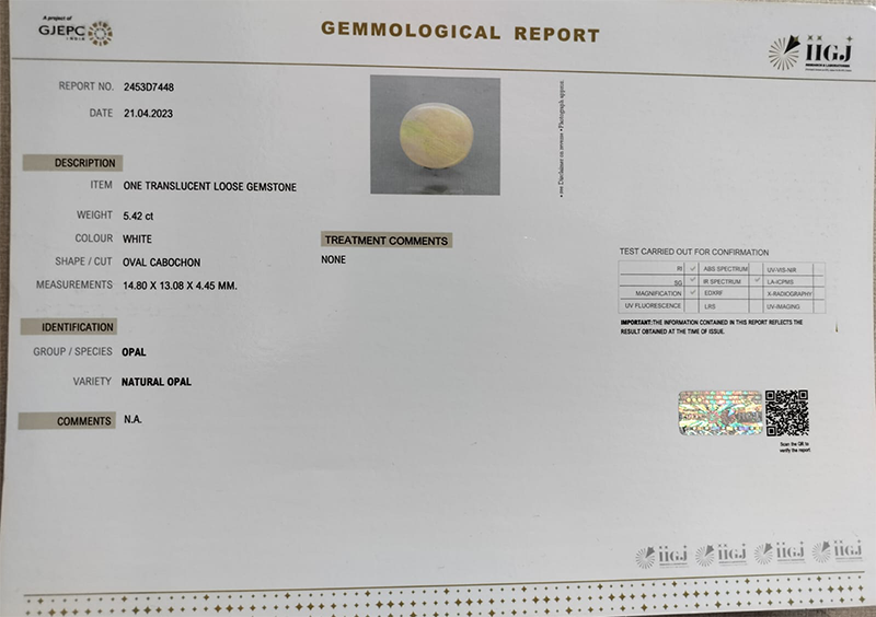OPAL 5.42 Ct. 4 OPL6896 4 OPAL 5.42 Ct.