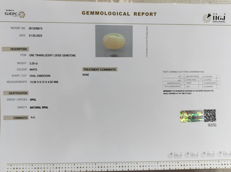 OPL6961 4 OPAL 3.29 Ct.