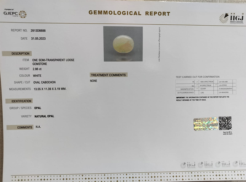 OPAL 2.86 Ct. 5 OPL6976 4 OPAL 2.86 Ct.