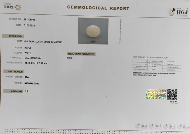 OPAL 2.37 Ct. 5 OPL6980 4 OPAL 2.37 Ct.