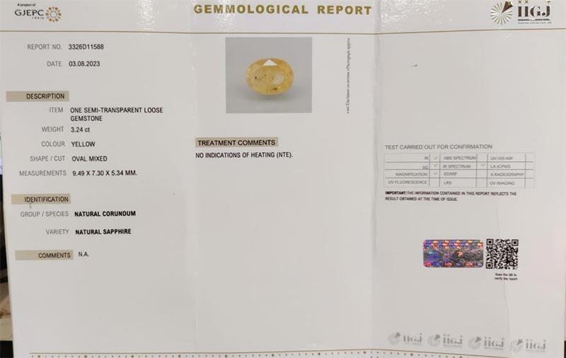 YSP10770 4 YELLOW SAPPHIRE 3.24 Ct.