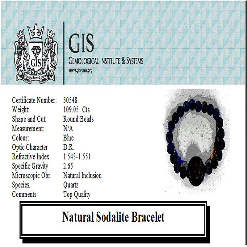 Natural Certified Sodalite Bracelet