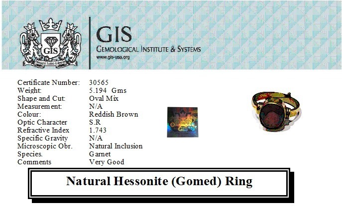 Natural Gomed (Hessonite) 7+Ring