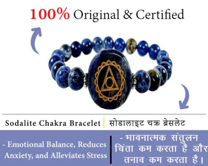 a8 Natural Certified Sodalite Chakra Bracelet