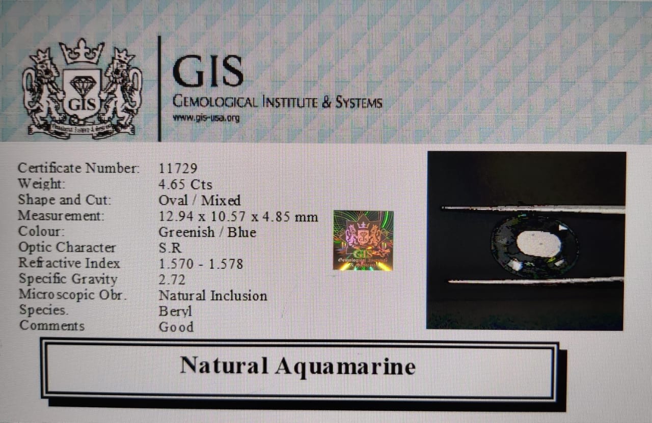 AQUAMARINE 4.65 Ct.