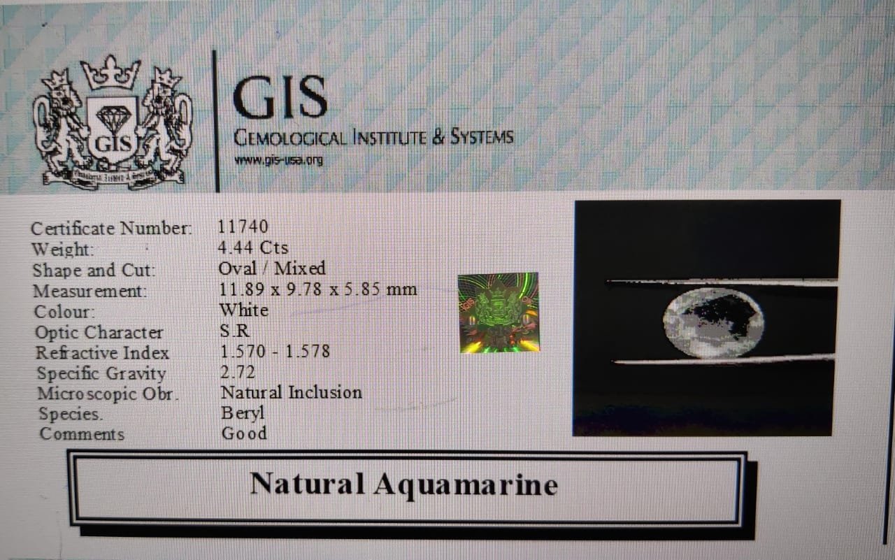 AQUAMARINE 4.44 Ct.