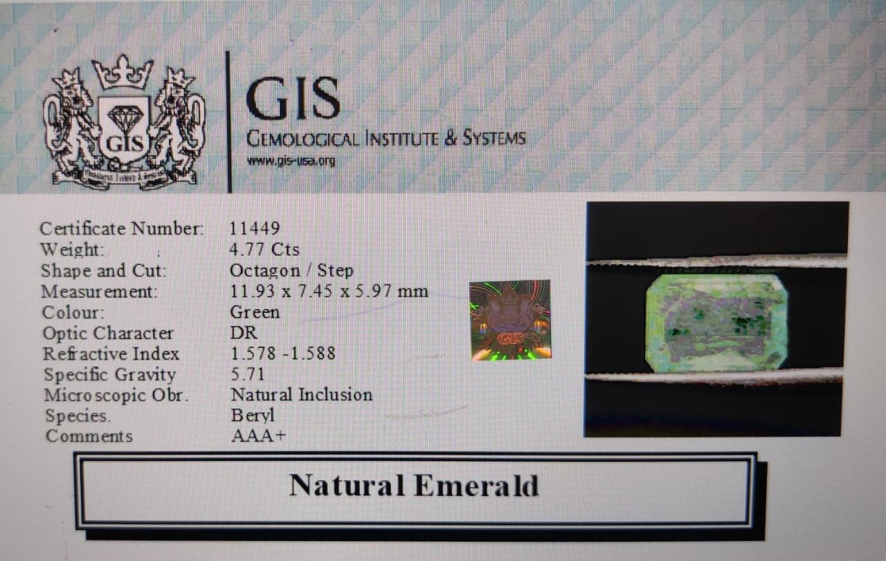 EMERALD 4.77 Ct. 5 EMRD17827 4 EMERALD 4.77 Ct.