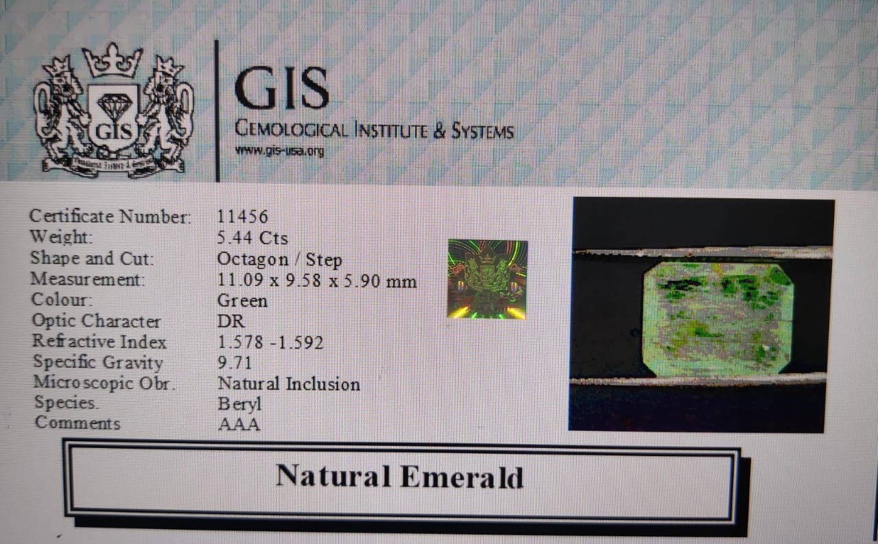 EMRD17834 4 EMERALD 5.44 Ct.