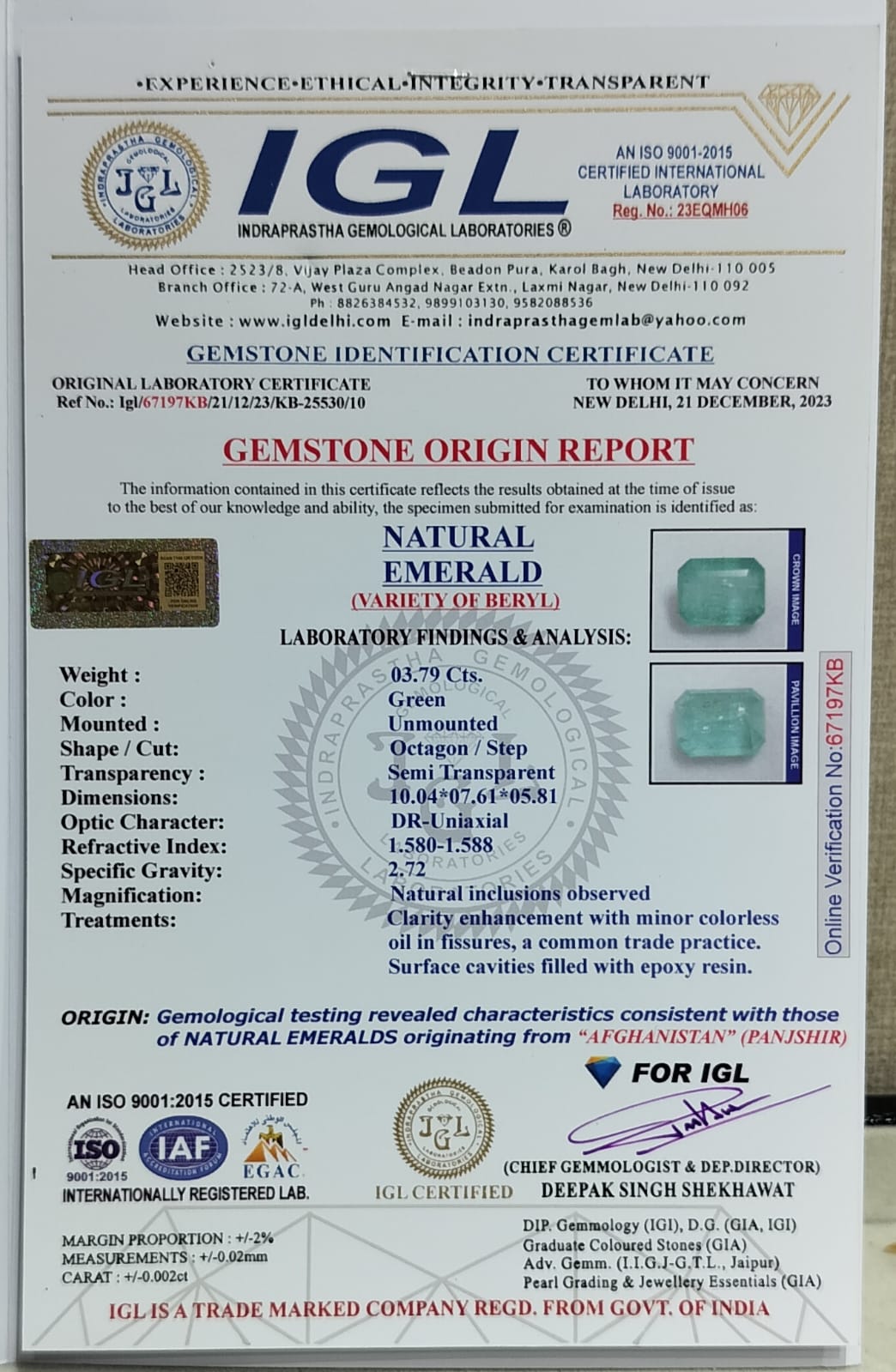 EMRD17849 4 1 EMERALD 3.79 Ct.