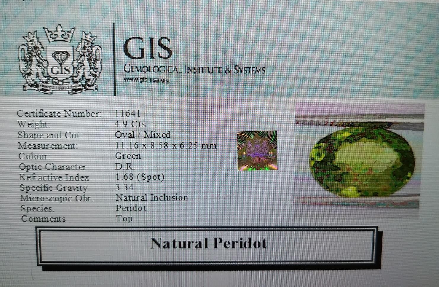 NPD634 4 PERIDOT 4.9 Ct.