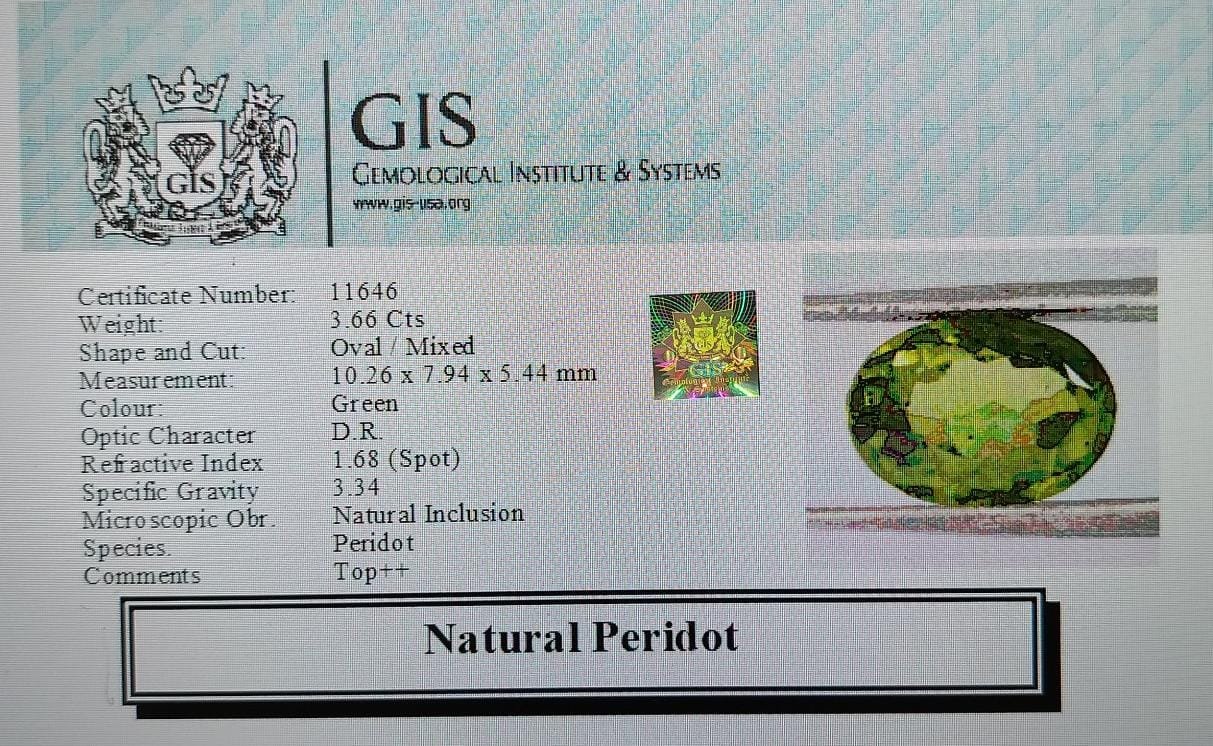 NPD639 4 PERIDOT 3.66 Ct.