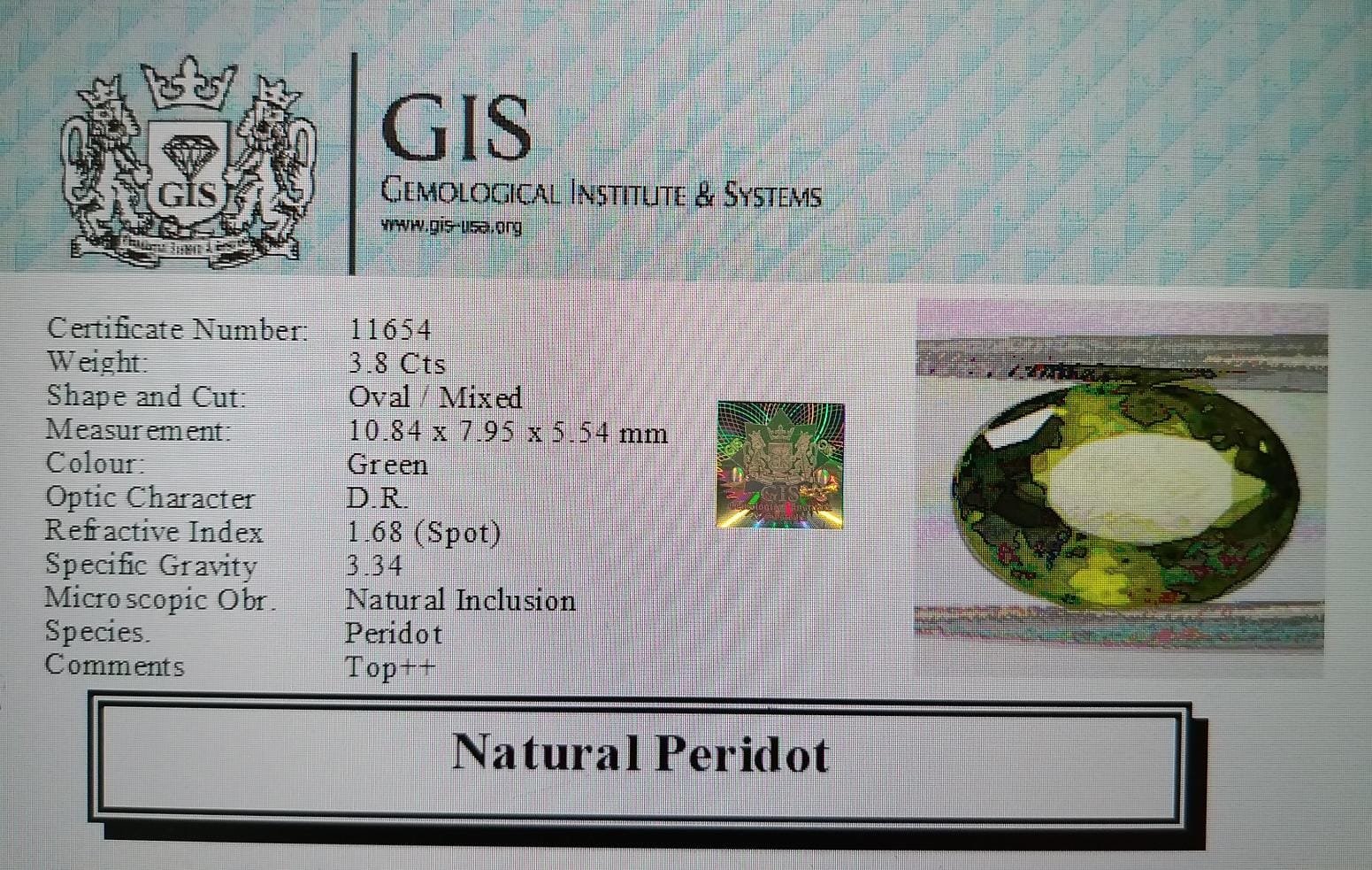 NPD647 4 PERIDOT 3.8 Ct.