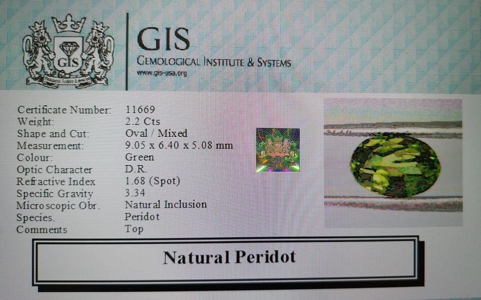 NPD662 4 PERIDOT 2.2 Ct.