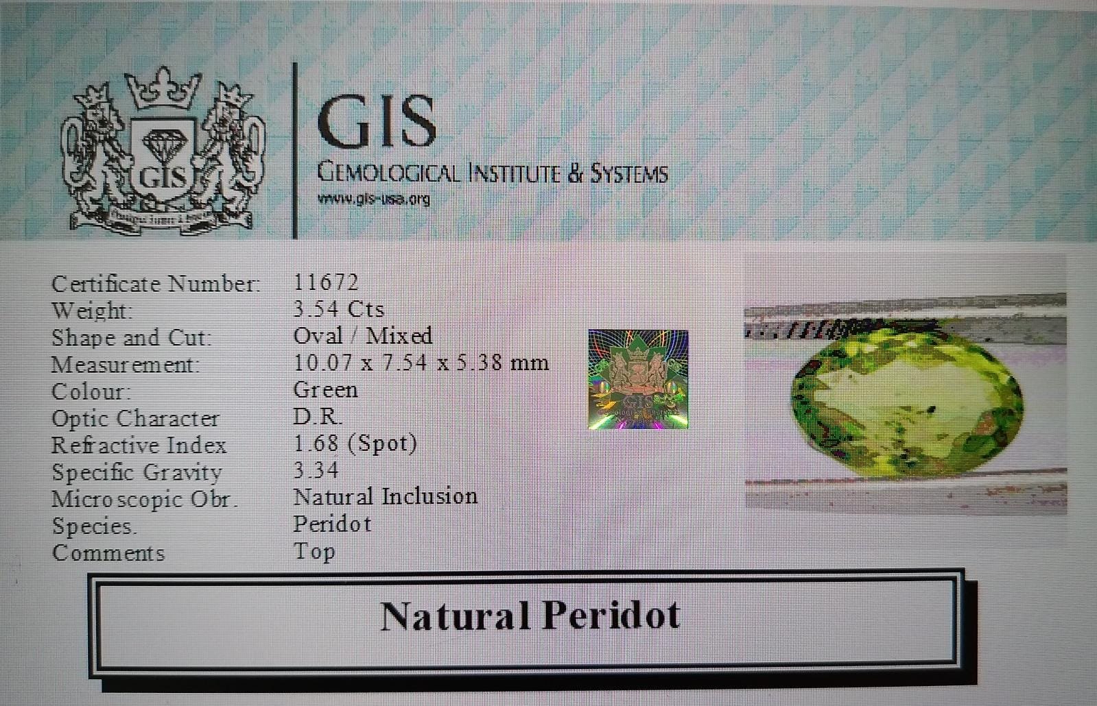 NPD665 4 PERIDOT 3.54 Ct.
