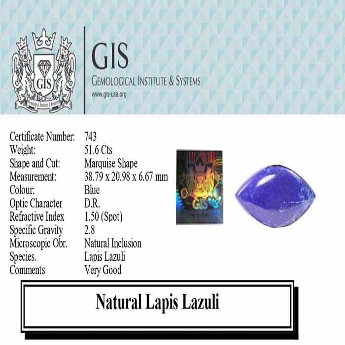 LAPIS LAZULI 51.6 Ct.