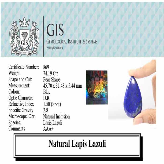 LAPIS LAZULI 74.19 Ct.