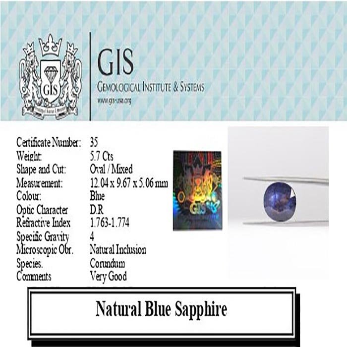 BSP11779 4 1 BLUE SAPPHIRE 5.7 Ct.