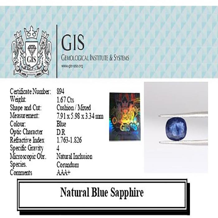 BSP11875 4 1 Blue Sapphire 1.67 Ct.