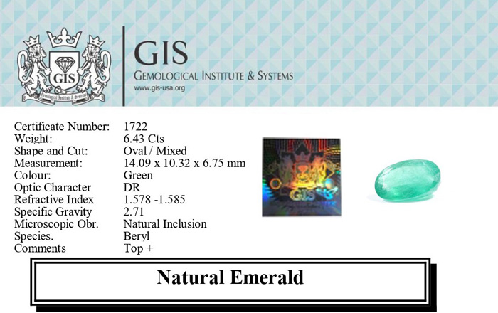 EMERALD 6.43 Ct.