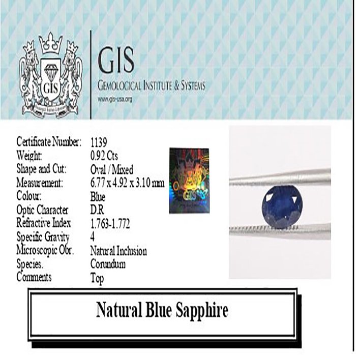 BSP12154 4 1 BLUE SAPPHIRE 0.92 Ct.