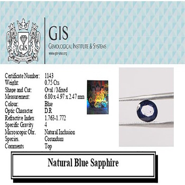 BSP12158 4 1 BLUE SAPPHIRE 0.75 Ct.