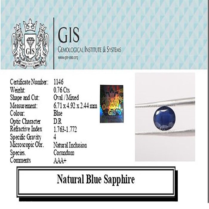 BSP12160 4 1 BLUE SAPPHIRE 0.76 Ct.