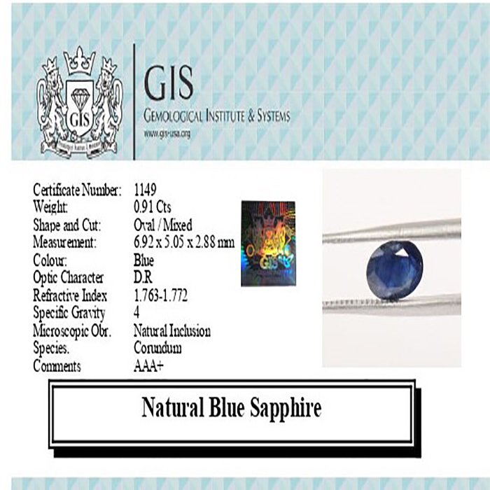 BSP12163 4 1 BLUE SAPPHIRE 0.91 Ct.