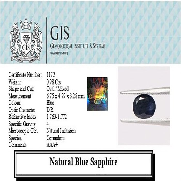 BSP12186 4 1 BLUE SAPPHIRE 0.98 Ct.