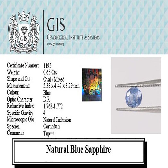 BSP12209 4 1 BLUE SAPPHIRE 0.65 Ct.