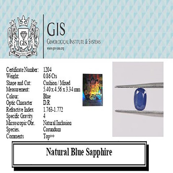 BSP12218 4 1 BLUE SAPPHIRE 0.86 Ct.