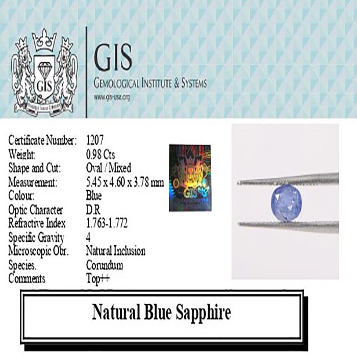 BSP12221 4 1 BLUE SAPPHIRE 0.98 Ct.