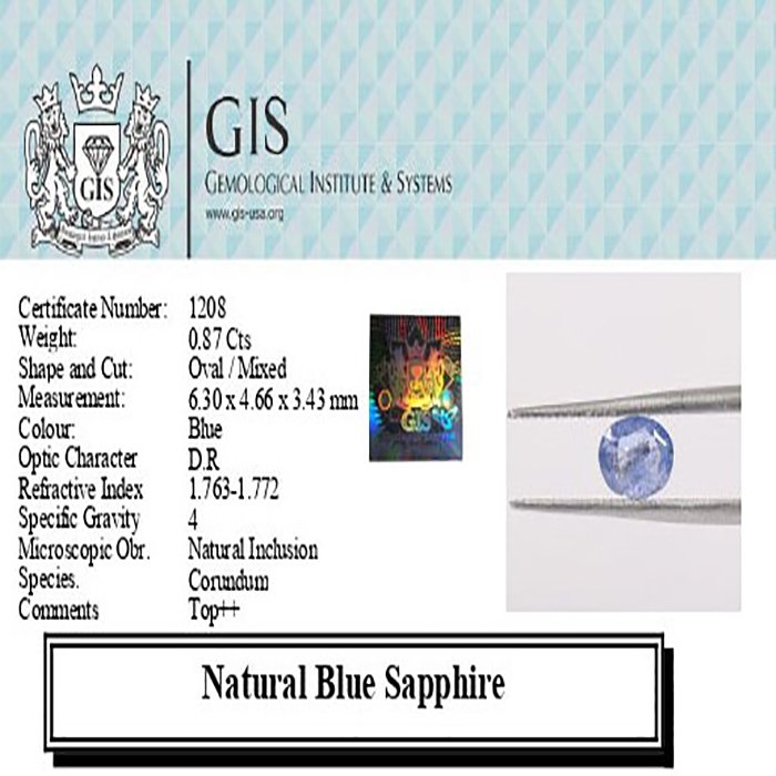 BSP12222 4 1 BLUE SAPPHIRE 0.87 Ct.