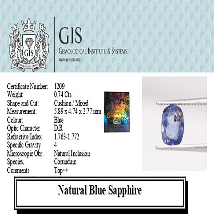 BSP12223 4 1 BLUE SAPPHIRE 0.74 Ct.