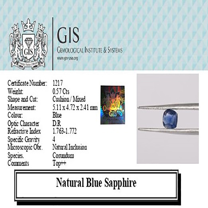 BSP12231 4 1 BLUE SAPPHIRE 0.57 Ct.