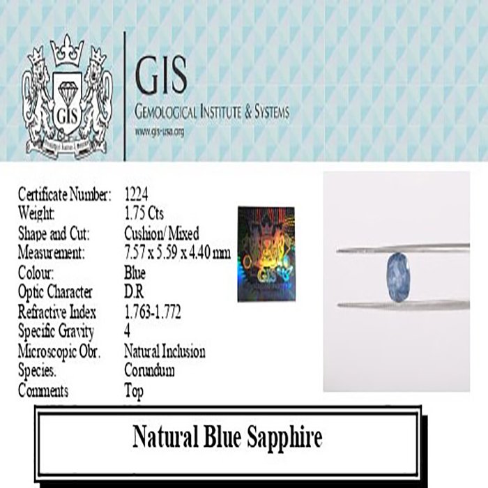 BSP12238 4 1 BLUE SAPPHIRE 1.75 Ct.