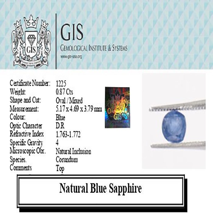 BSP12239 4 1 BLUE SAPPHIRE 0.87 Ct.