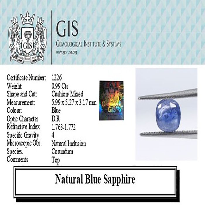 BSP12240 4 1 BLUE SAPPHIRE 0.99 Ct.