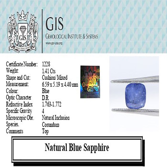 BSP12242 4 1 BLUE SAPPHIRE 1.41 Ct.